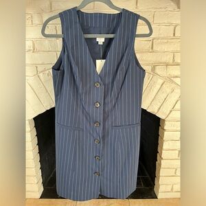 All New Day Pinstripe Tailored Mini Vest dress - M